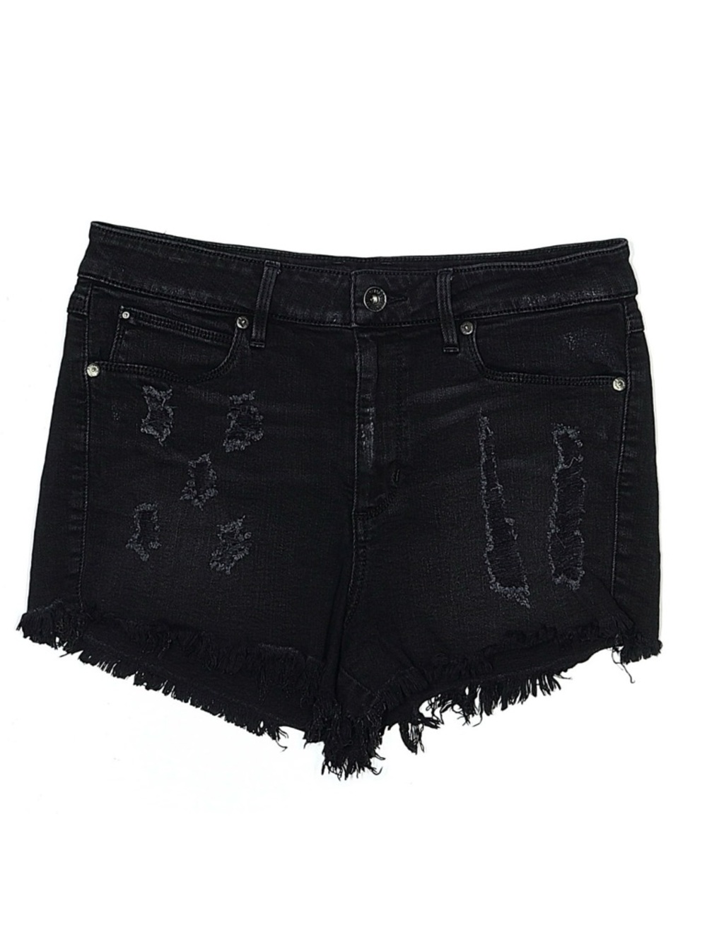 Guess Distressed Black Denim Shorts - Size 28